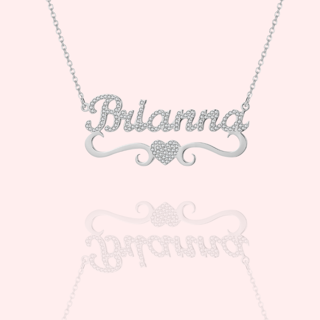 Diamante Script Name Necklace